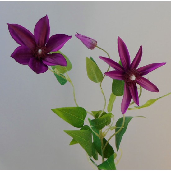 Artificial Flowers 70cm Clematis Purple